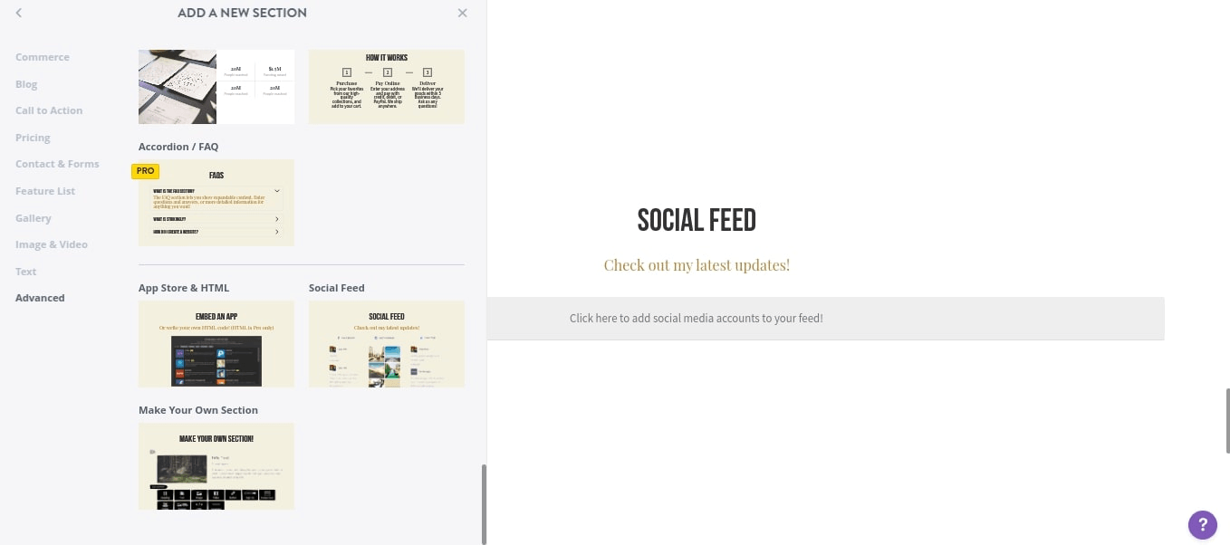 null Add Insta feed on website Social media integration on Strikingly